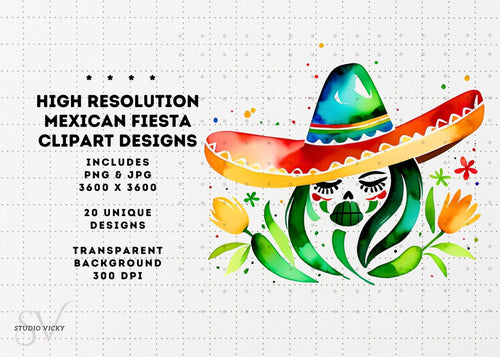 Cinco De Mayo Clipart: Mexican Fiesta Graphics (PNG & JPG)