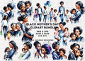 Black Mother's Day Watercolor Clipart: African American Mothers (Digital Download)