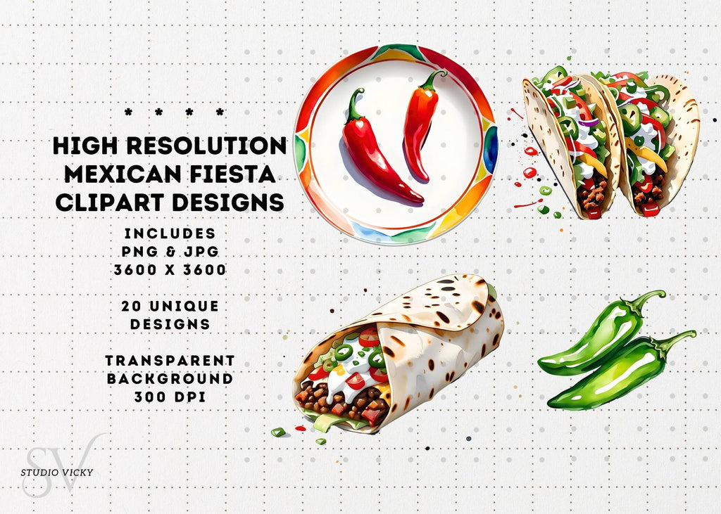 Cinco De Mayo Clipart: Mexican Fiesta Graphics (PNG & JPG)
