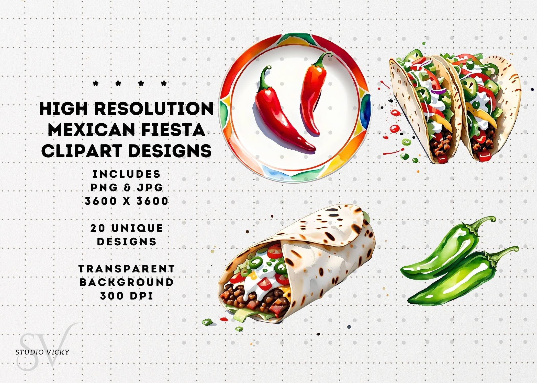 Cinco De Mayo Clipart: Mexican Fiesta Graphics (PNG & JPG)