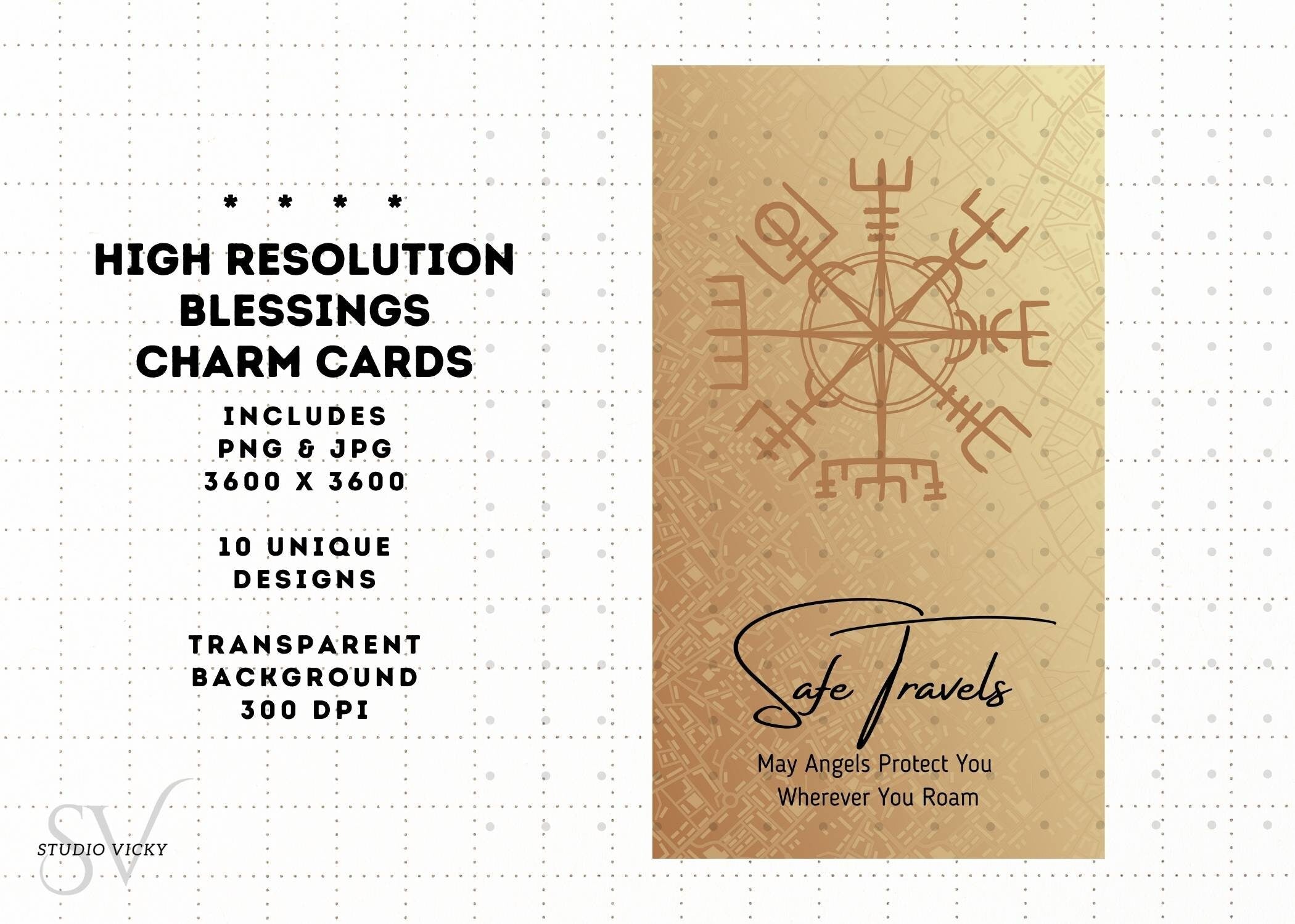 Protection Blessing Cards: Luck, Success, New Baby (SVG, PNG, JPG)