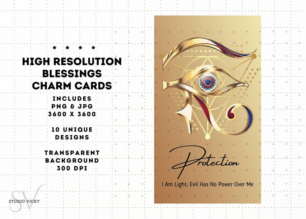 Protection Blessing Cards: Luck, Success, New Baby (SVG, PNG, JPG)