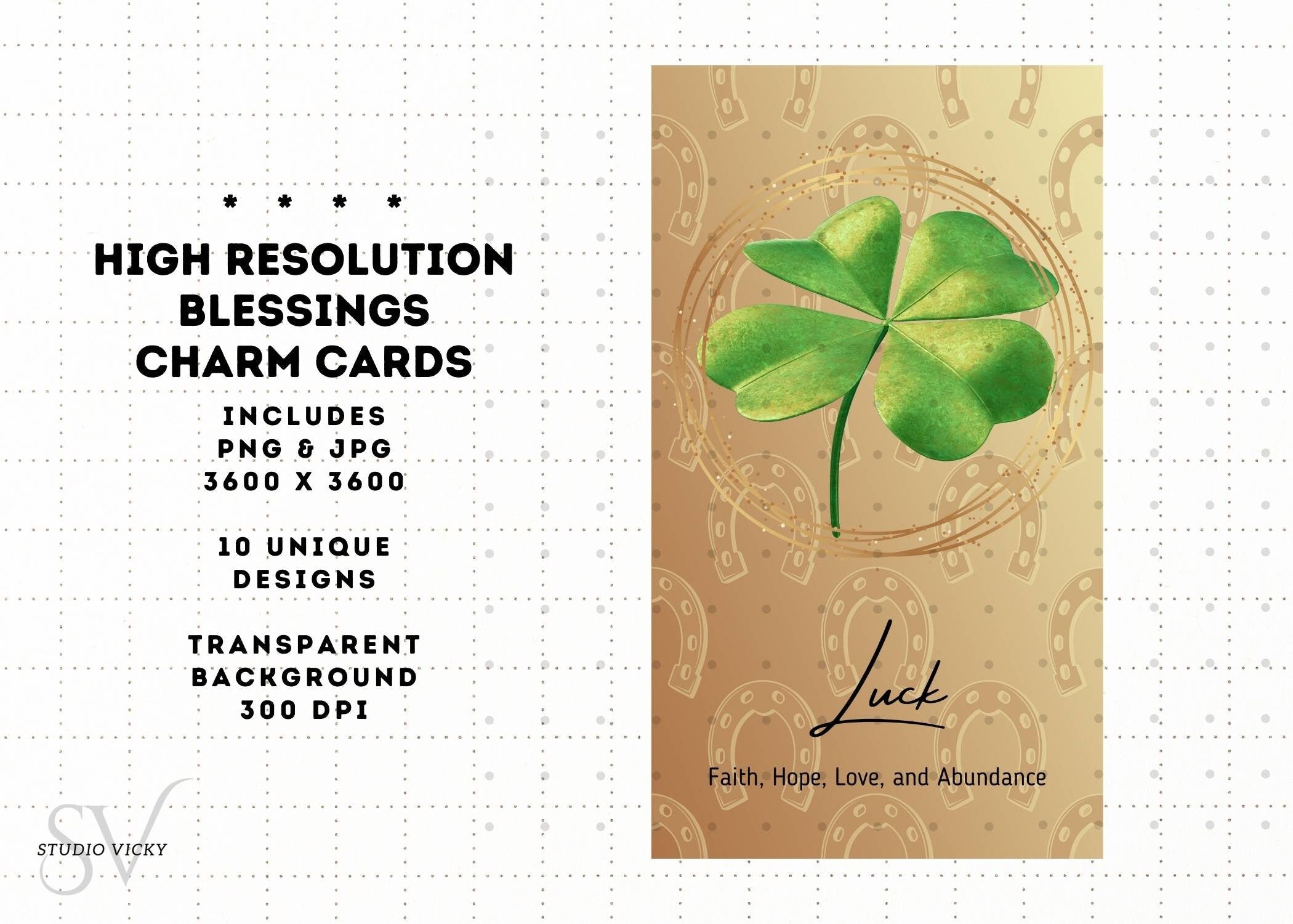 Protection Blessing Cards: Luck, Success, New Baby (SVG, PNG, JPG)