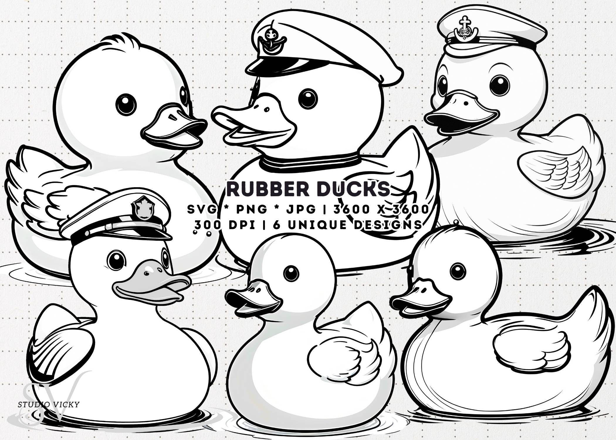 Rubber Duck Clipart Bundle: Cruise Ducks SVG, PNG, JPG (Digital Download)