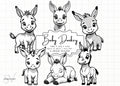 Baby Donkey Clipart Bundle: Foal SVG, PNG (Instant Download