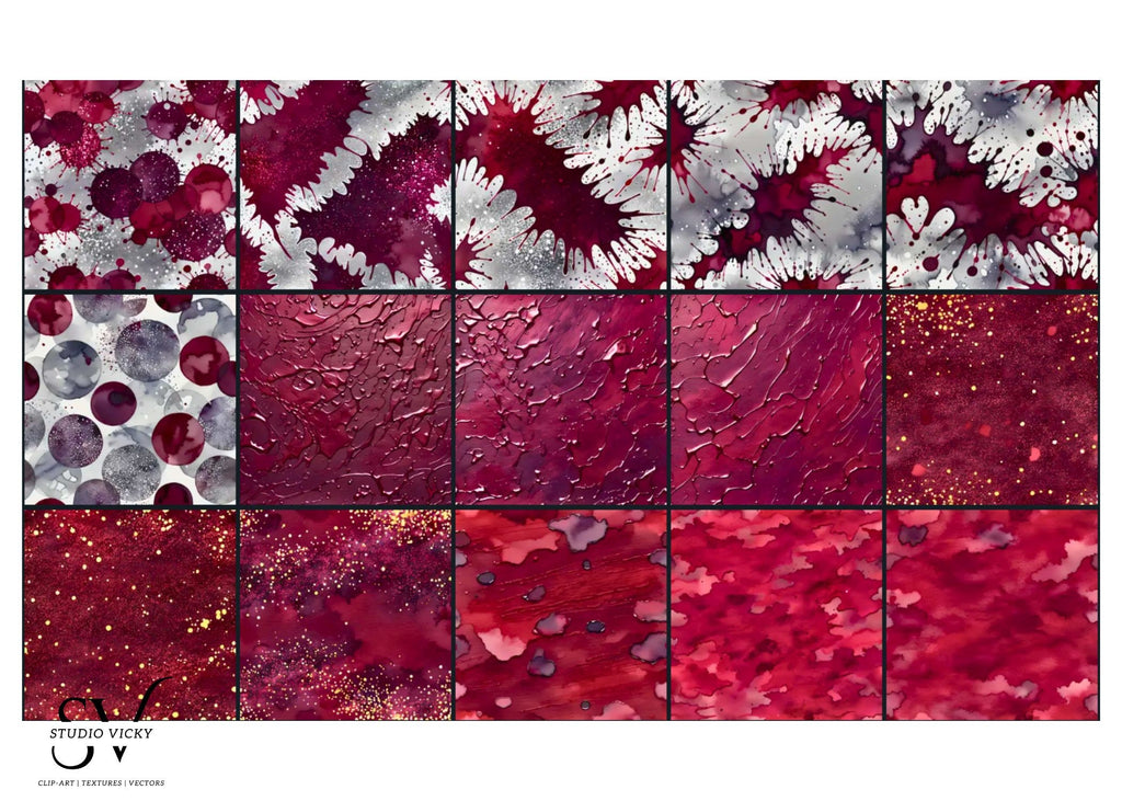 Maroon Watercolor Digital Paper: Seamless Dot Textures (JPEG)