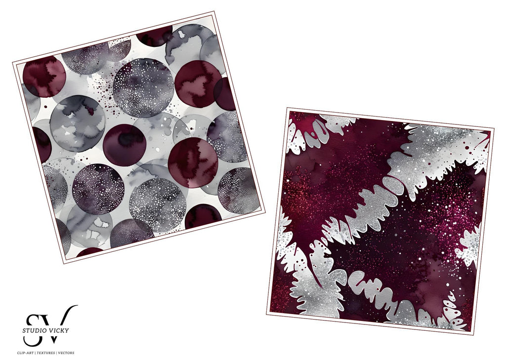 Maroon Watercolor Digital Paper: Seamless Dot Textures (JPEG)