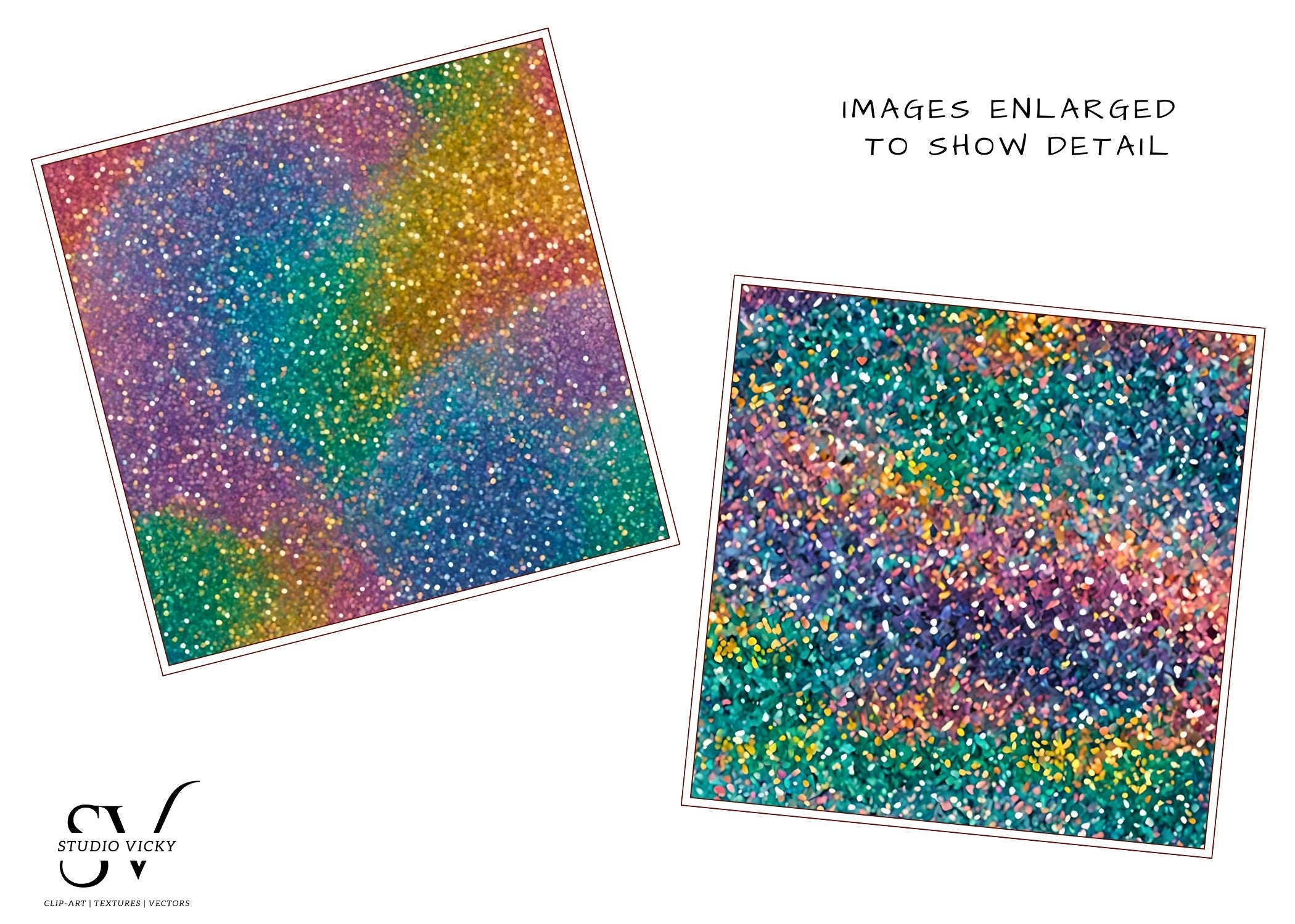Rainbow Glitter Digital Paper: 12x12 JPEG Backgrounds (Instant Download)