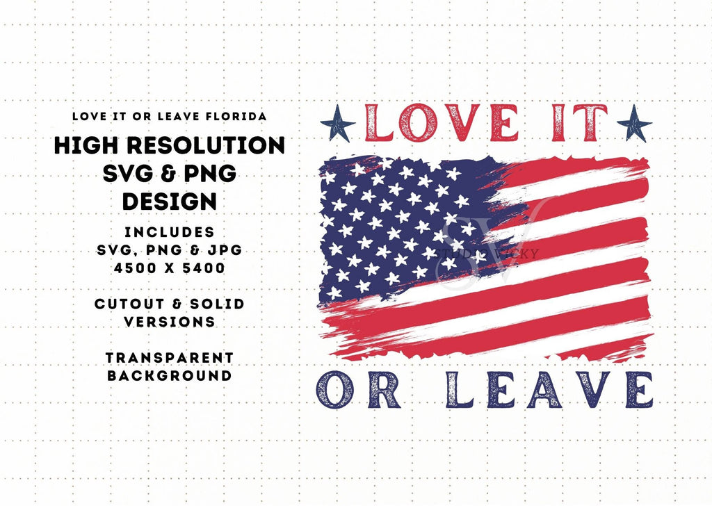 Patriotic T-Shirt Design: Love It or Leave, USA Flag (svg, png, jpg)