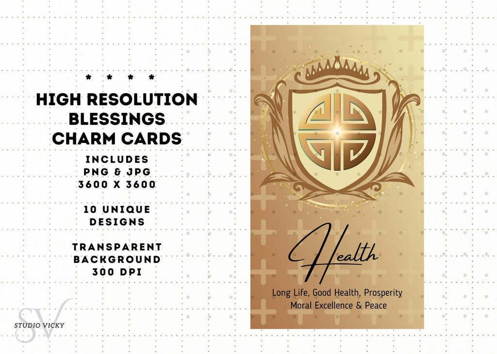 Protection Blessing Cards: Luck, Success, New Baby (SVG, PNG, JPG)