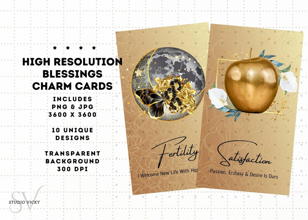 Protection Blessing Cards: Luck, Success, New Baby (SVG, PNG, JPG)