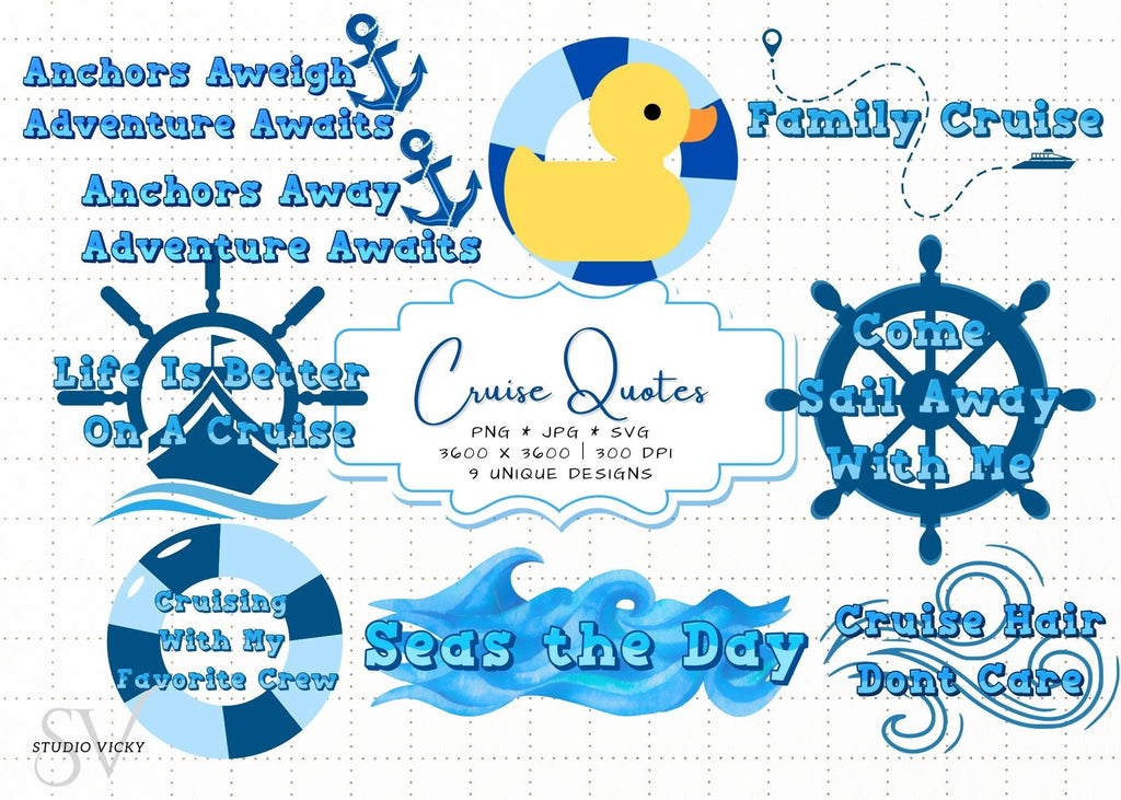 Cruise Quote Clipart: Family Vacation Designs (PNG SVG)