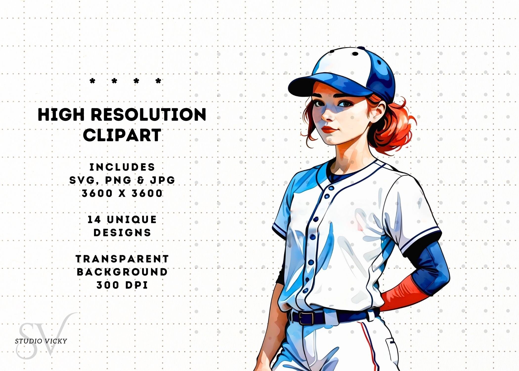 Watercolor Baseball Clipart: PNG, SVG, JPG Files