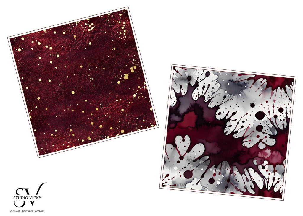 Maroon Watercolor Digital Paper: Seamless Dot Textures (JPEG)