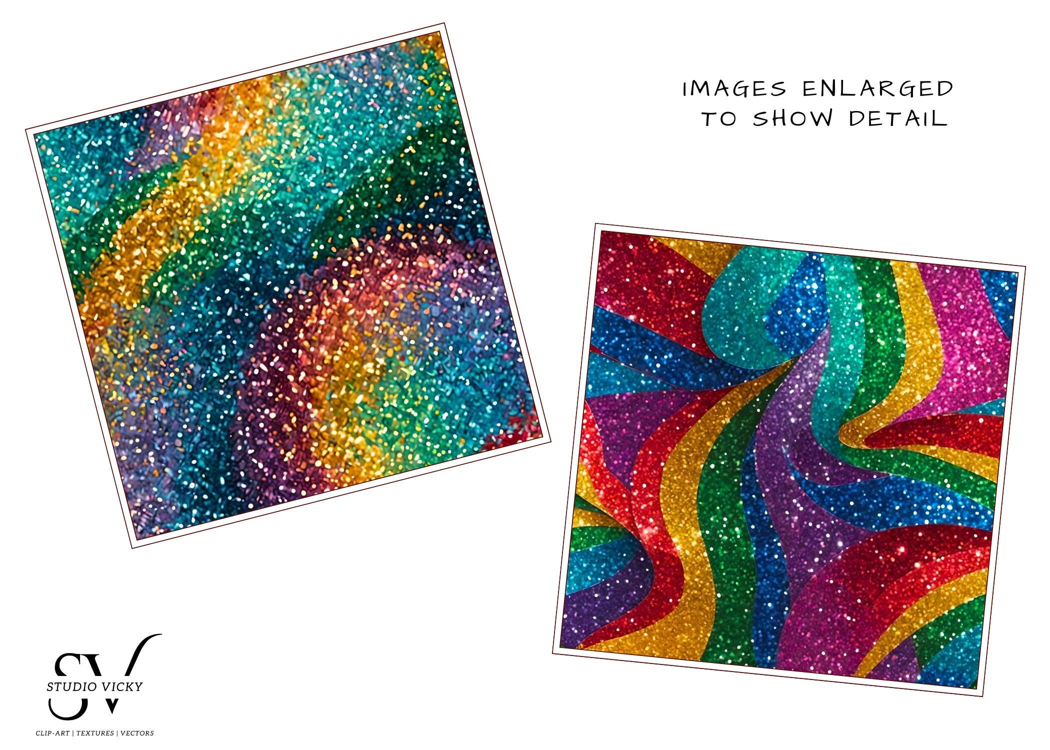 Rainbow Glitter Digital Paper: 12x12 JPEG Backgrounds (Instant Download)