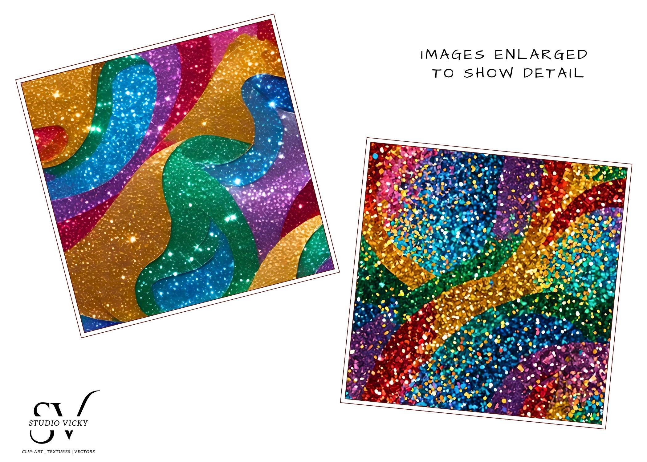 Rainbow Glitter Digital Paper: 12x12 JPEG Backgrounds (Instant Download)