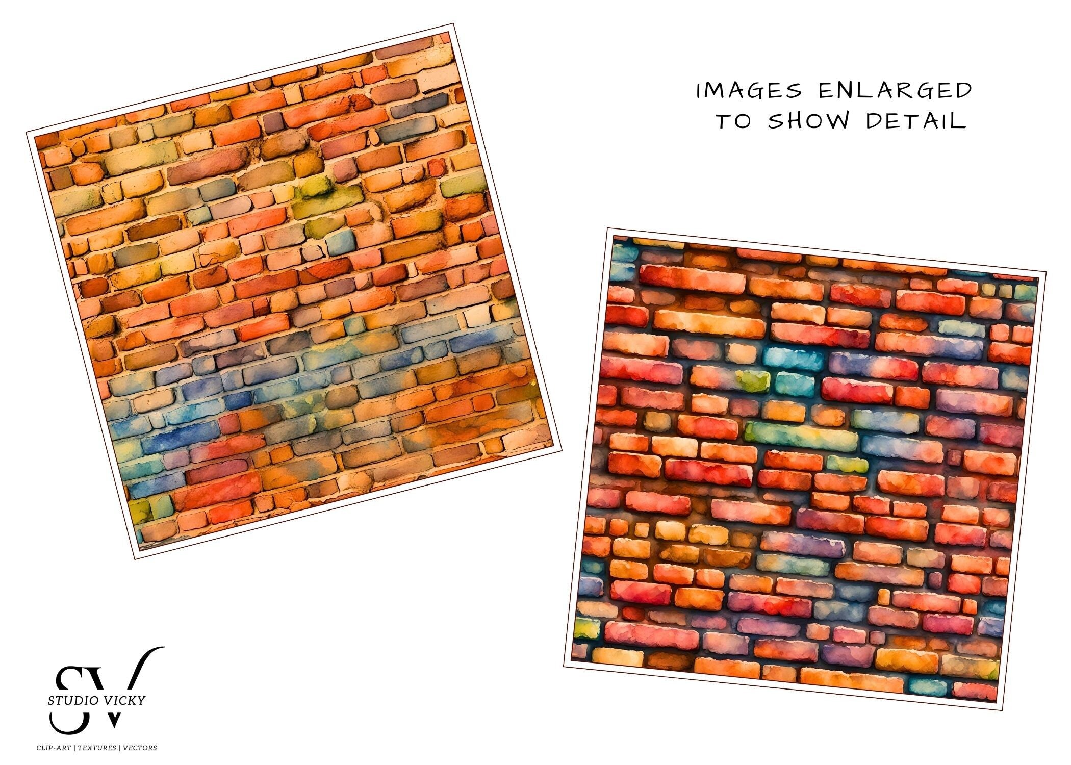 Brick Wall Digital Paper: Seamless Texture Clipart (Instant Download)