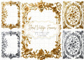 Gold and Silver Floral Vintage Frames, Regency Style (SVG, PNG, JPG)