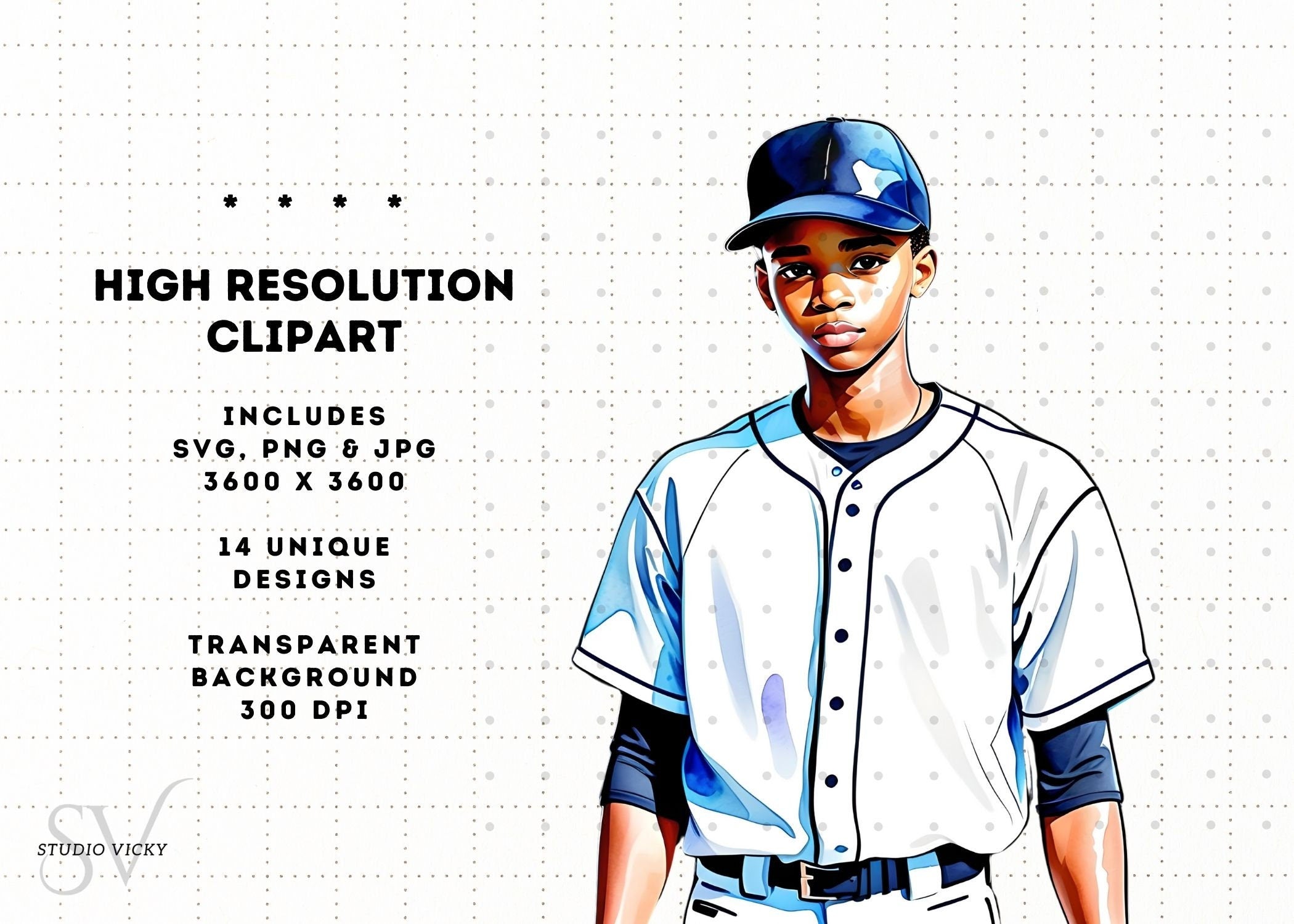 Watercolor Baseball Clipart: PNG, SVG, JPG Files