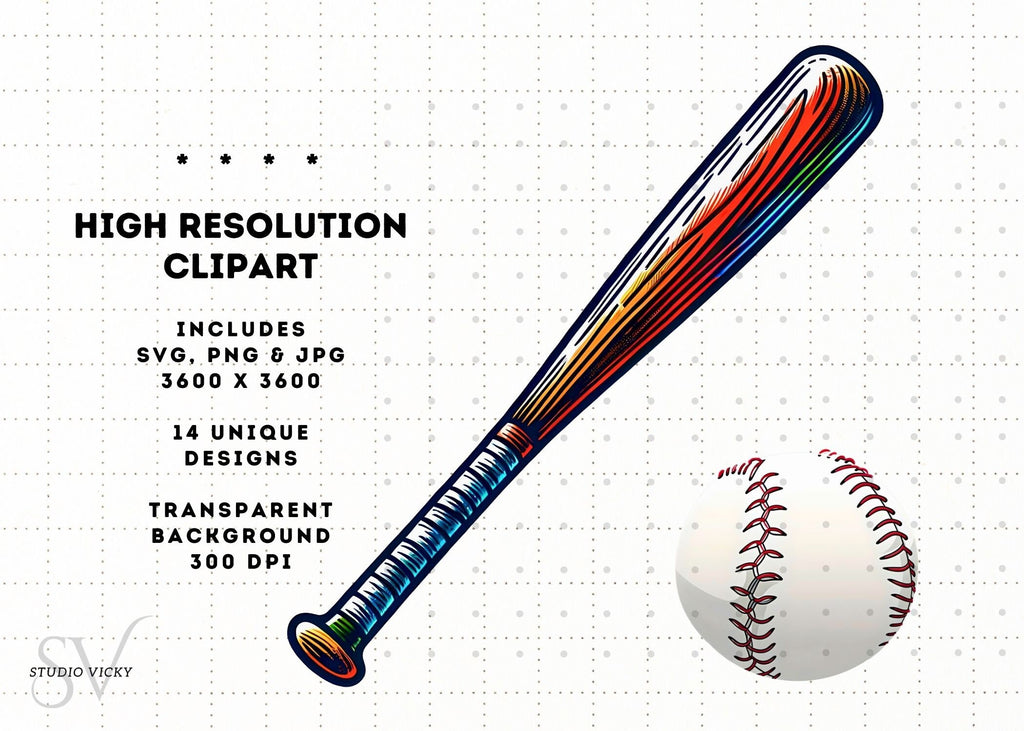 Watercolor Baseball Clipart: PNG, SVG, JPG Files