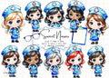 Kawaii Nurse Clipart Bundle: Chibi Art SVG, PNG, JPG