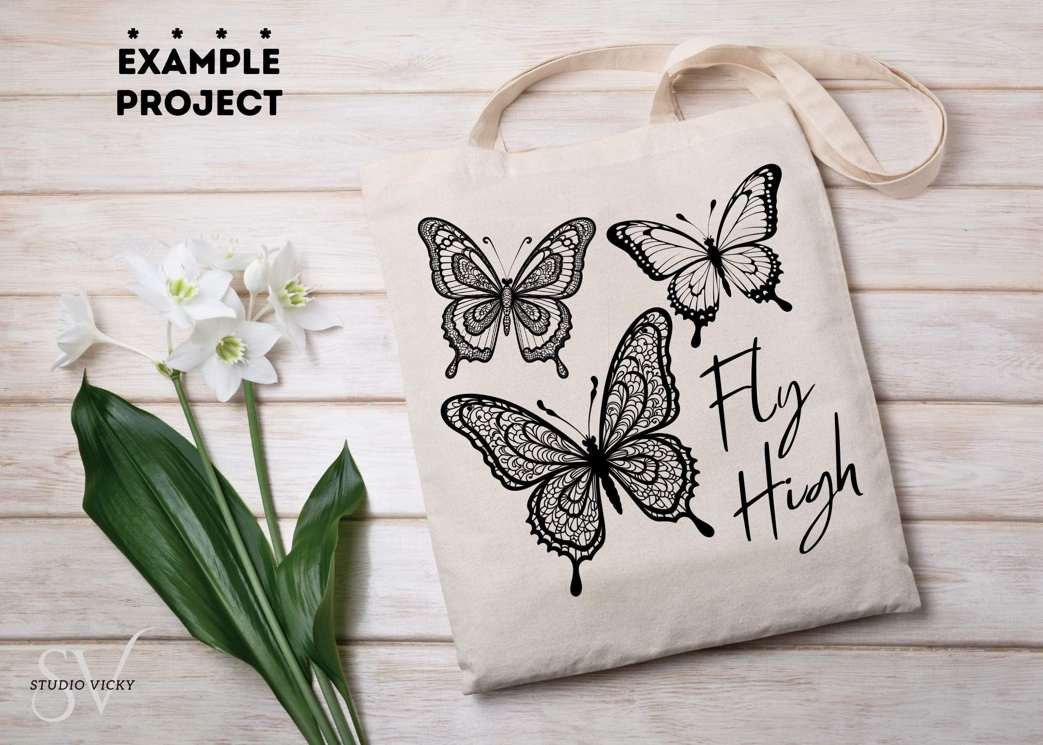 Butterfly Silhouette Clipart: SVG, PNG, JPG Files