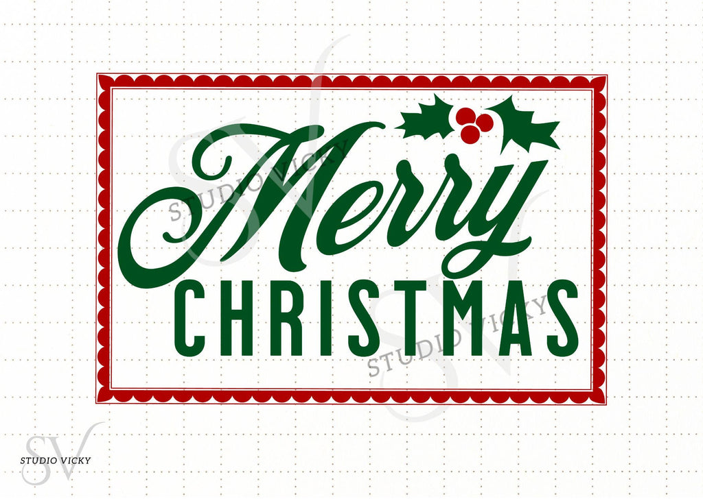 Merry Christmas PNG Design: Holiday Clipart (Digital Download)