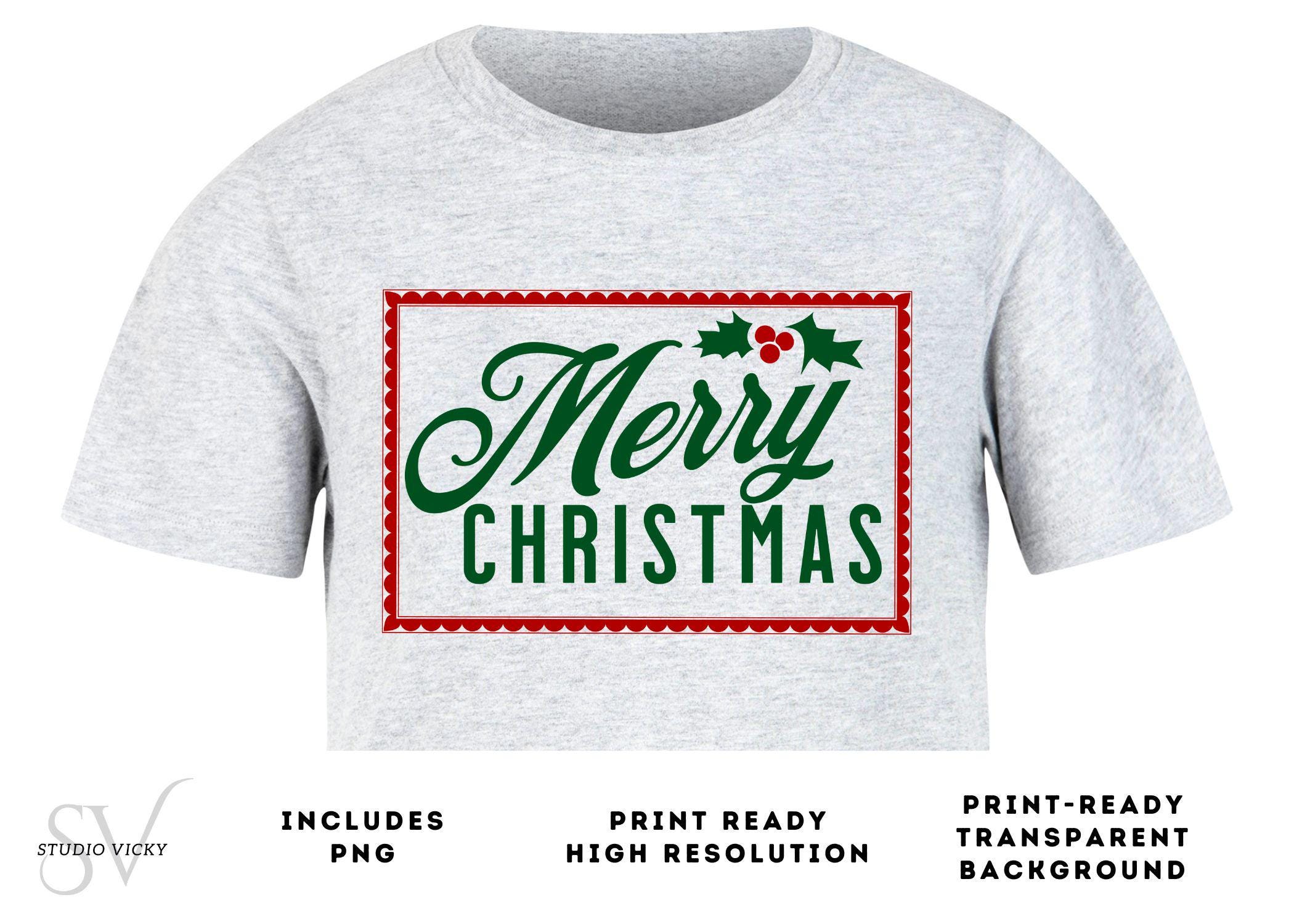 Merry Christmas PNG Design: Holiday Clipart (Digital Download)