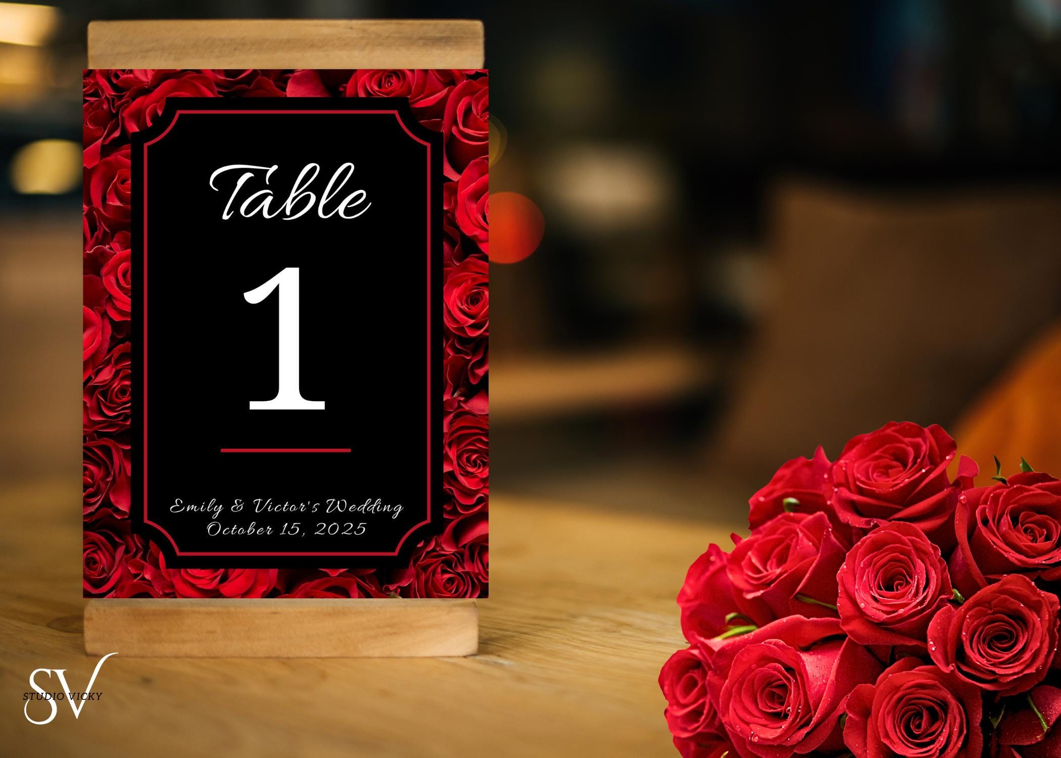 Gothic Rose Wedding Invitation Template: Dark Romance Canva Suite