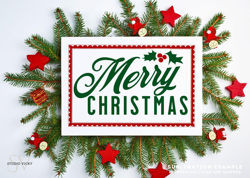Merry Christmas PNG Design: Holiday Clipart (Digital Download)