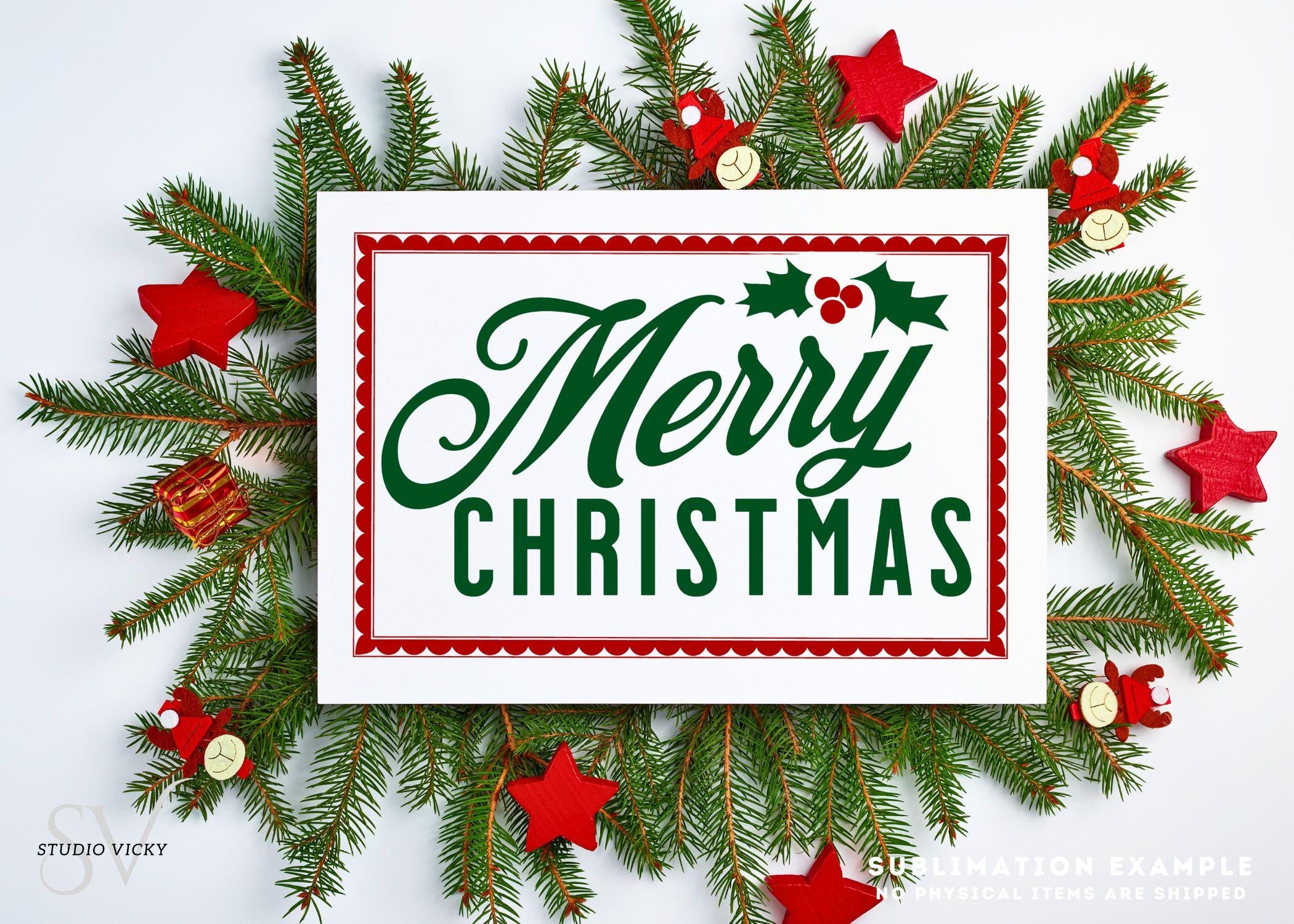 Merry Christmas PNG Design: Holiday Clipart (Digital Download)