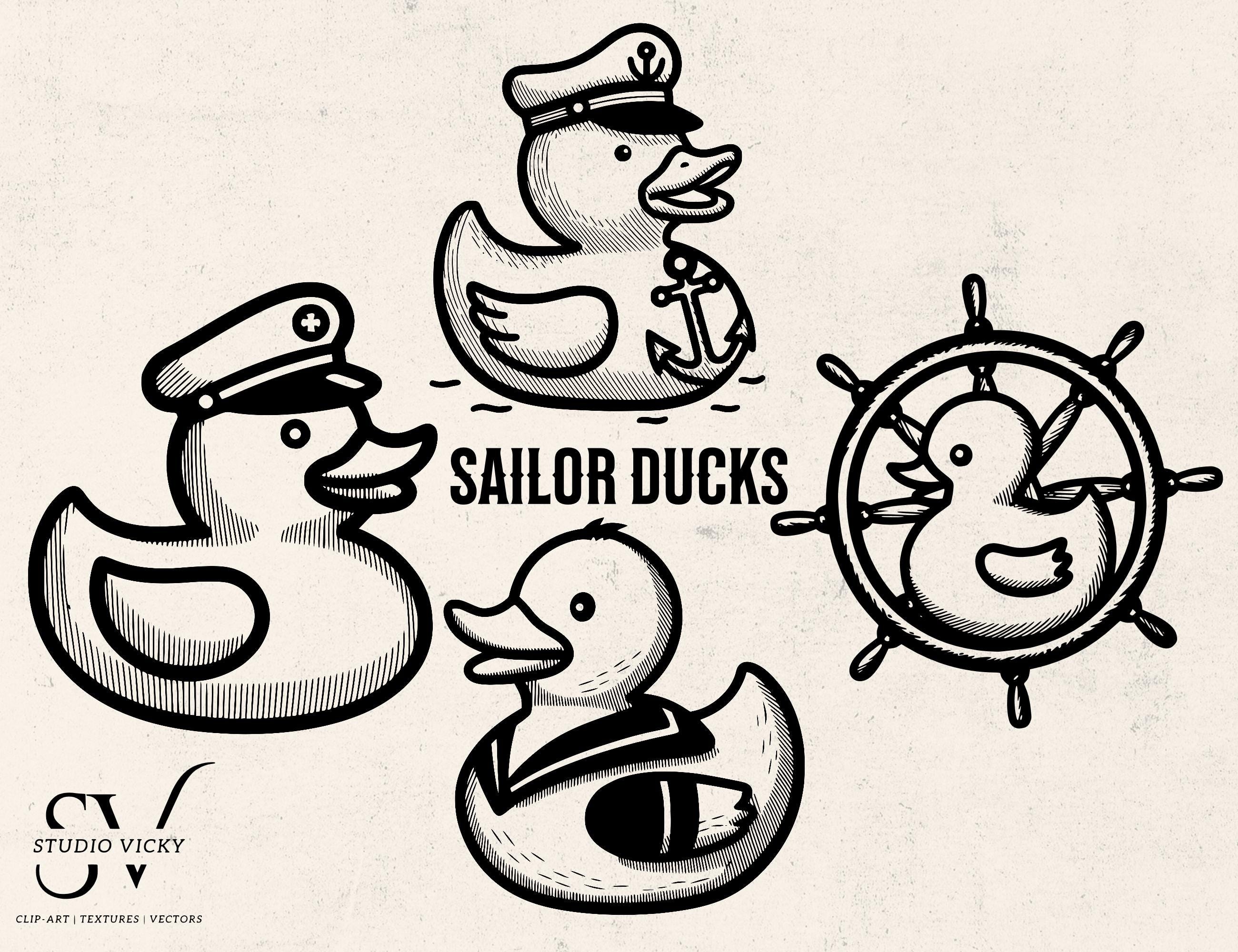 Sailor Duck Clipart: Nautical Cruise Designs (PNG, SVG)