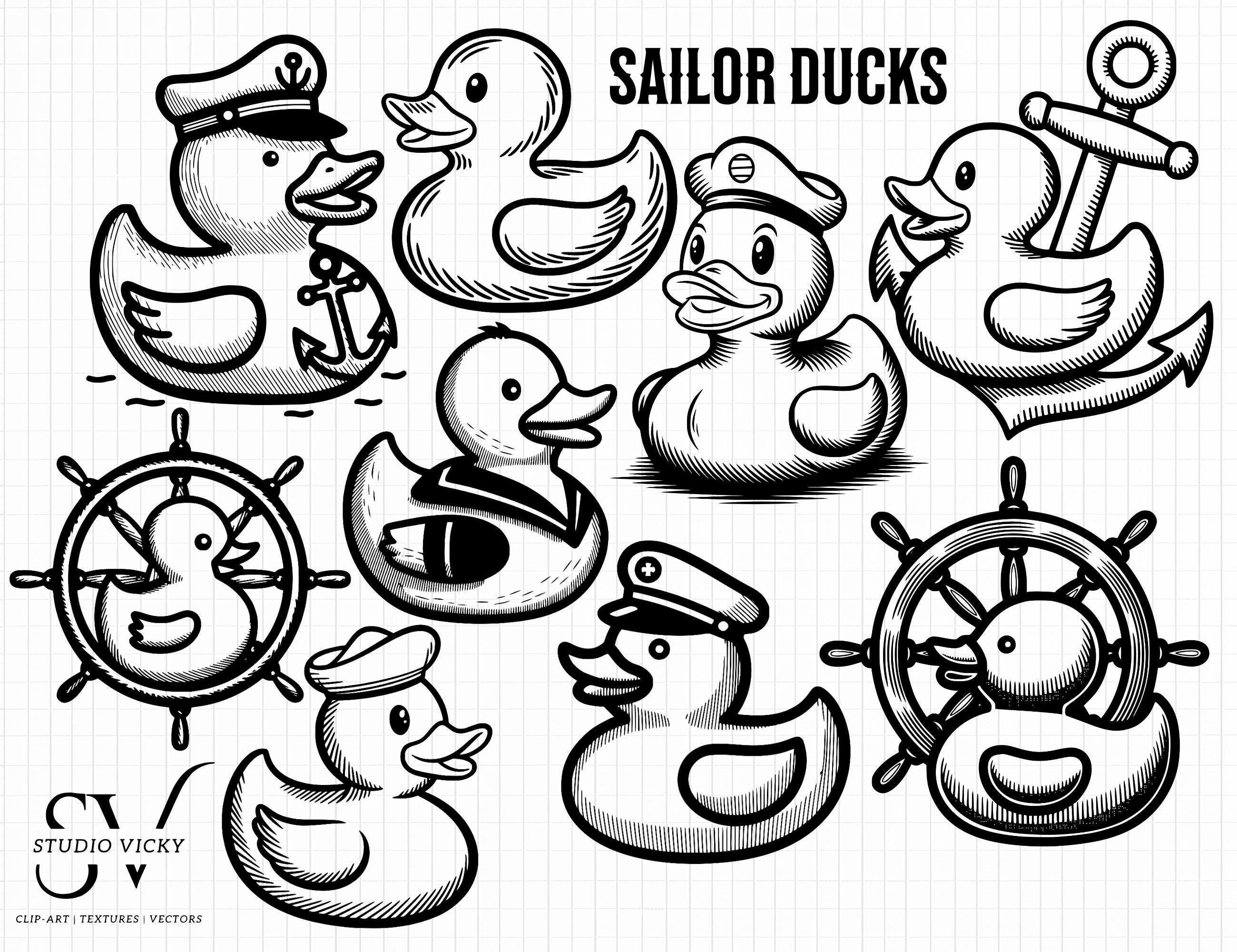 Sailor Duck Clipart: Nautical Cruise Designs (PNG, SVG)