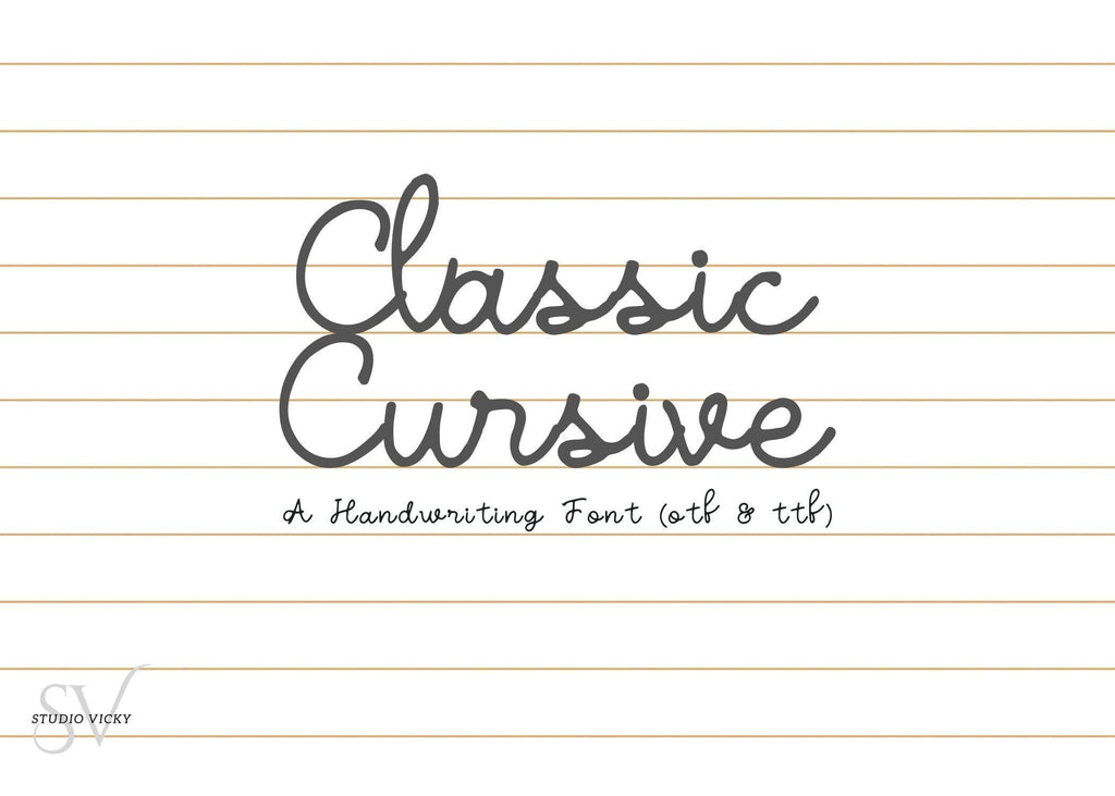 Classic Cursive Font, Handwriting Script (OTF & TTF)