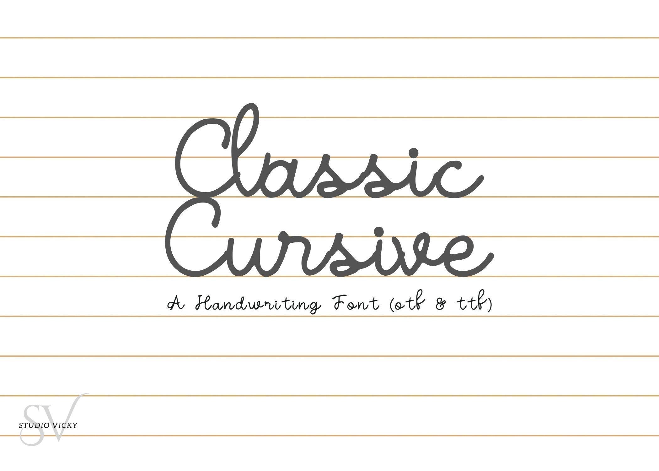 Classic Cursive Font, Handwriting Script (OTF & TTF)