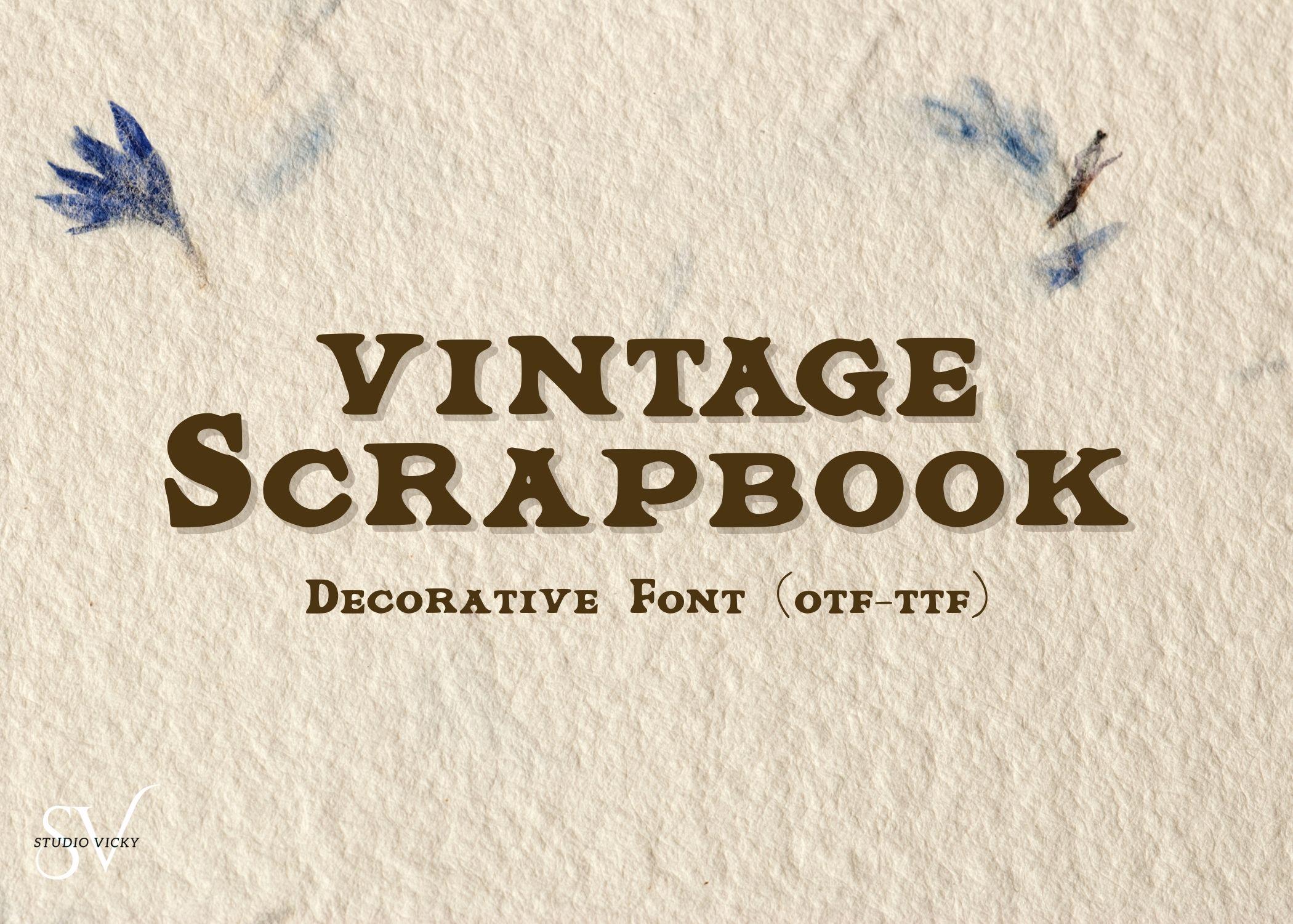 Vintage Scrapbook Font: Decorative Bubble Letter Font (OTF, TTF)