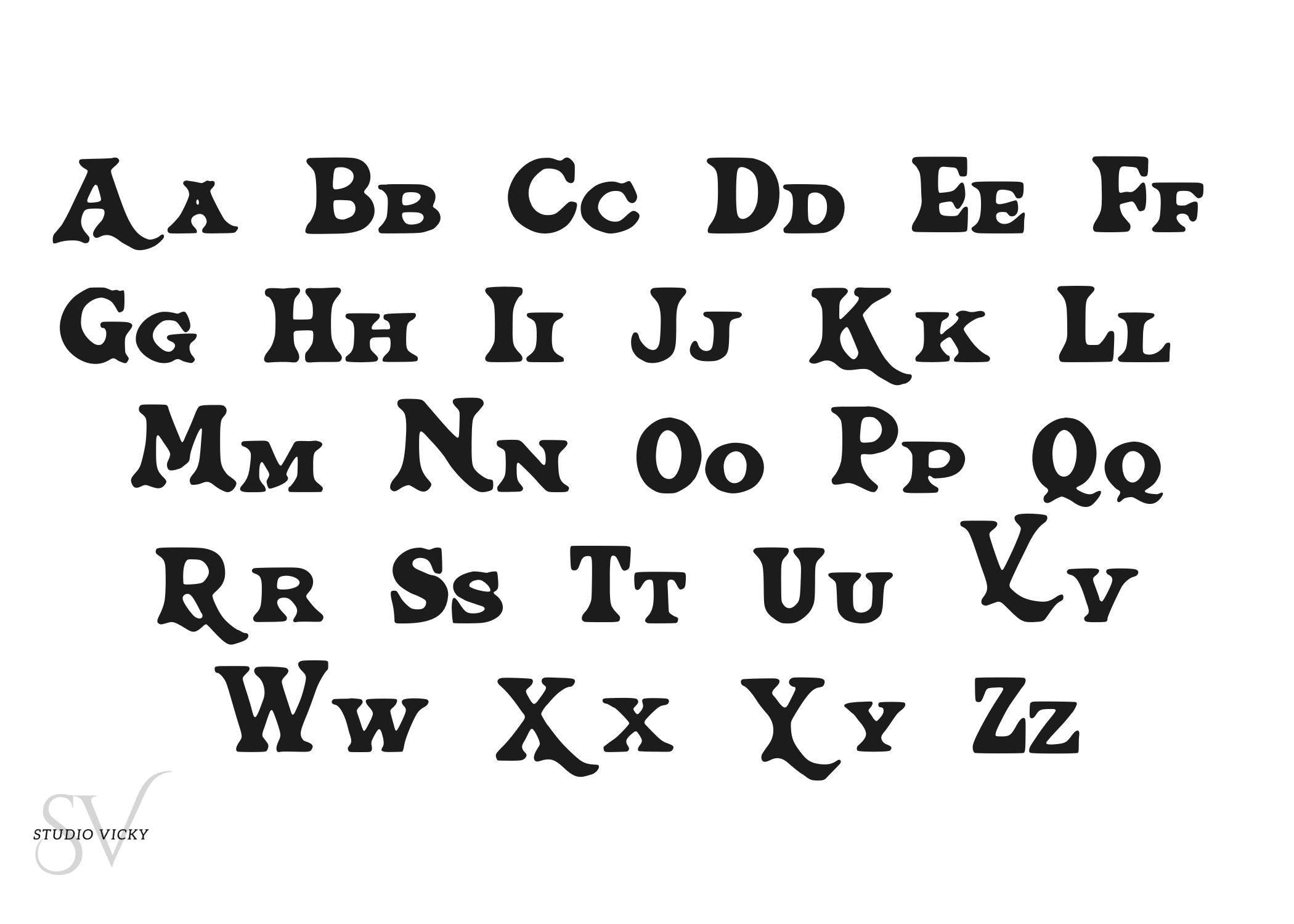 Vintage Scrapbook Font: Decorative Bubble Letter Font (OTF, TTF)
