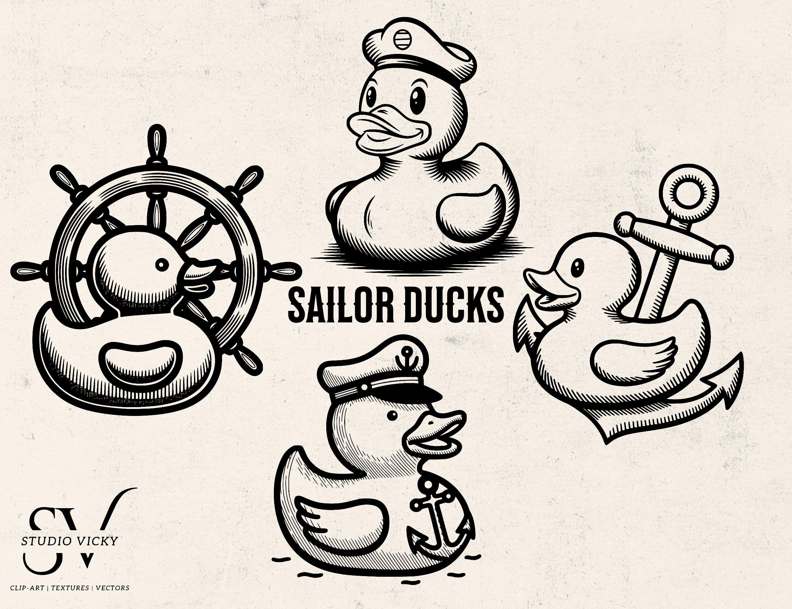 Sailor Duck Clipart: Nautical Cruise Designs (PNG, SVG)