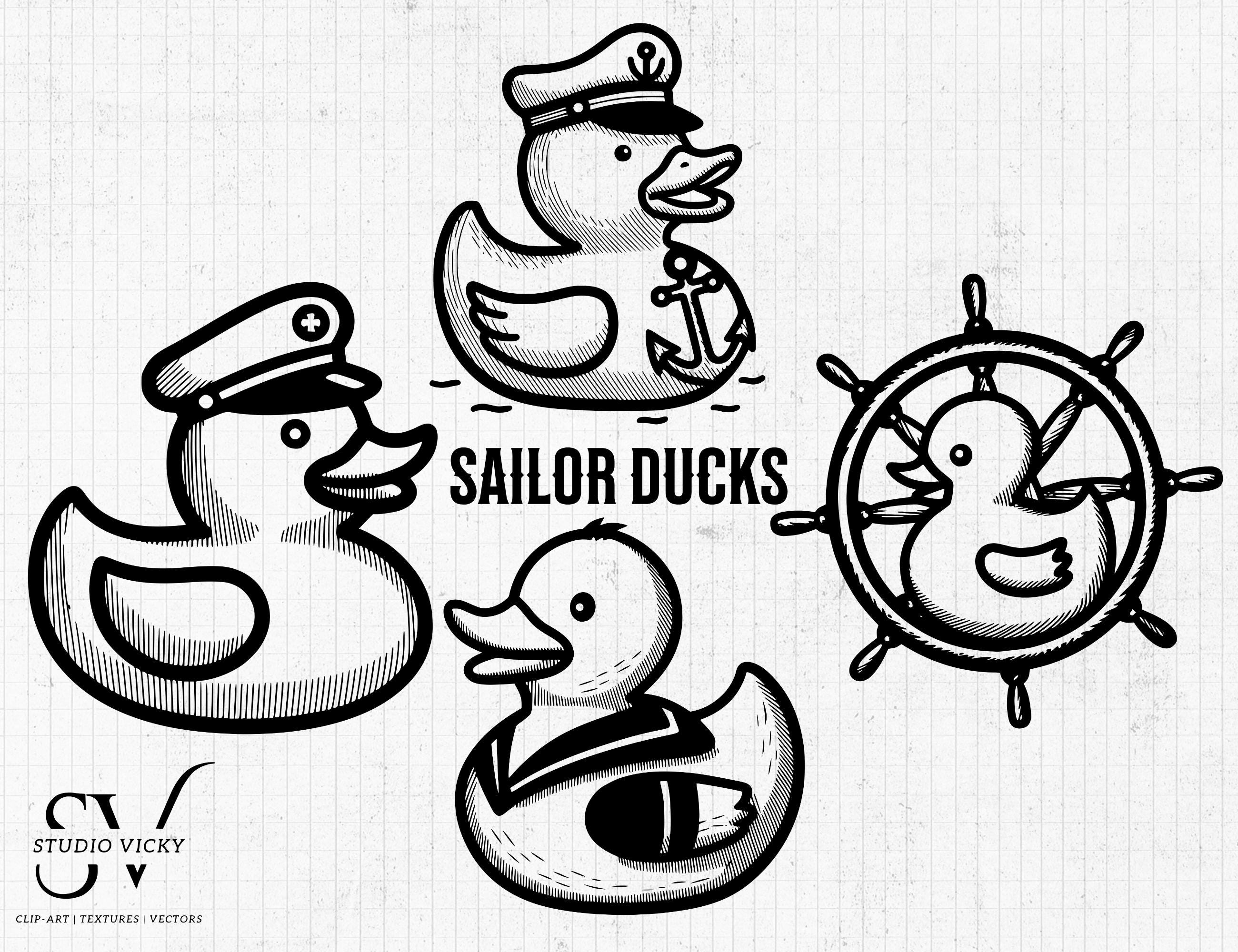Sailor Duck Clipart: Nautical Cruise Designs (PNG, SVG)