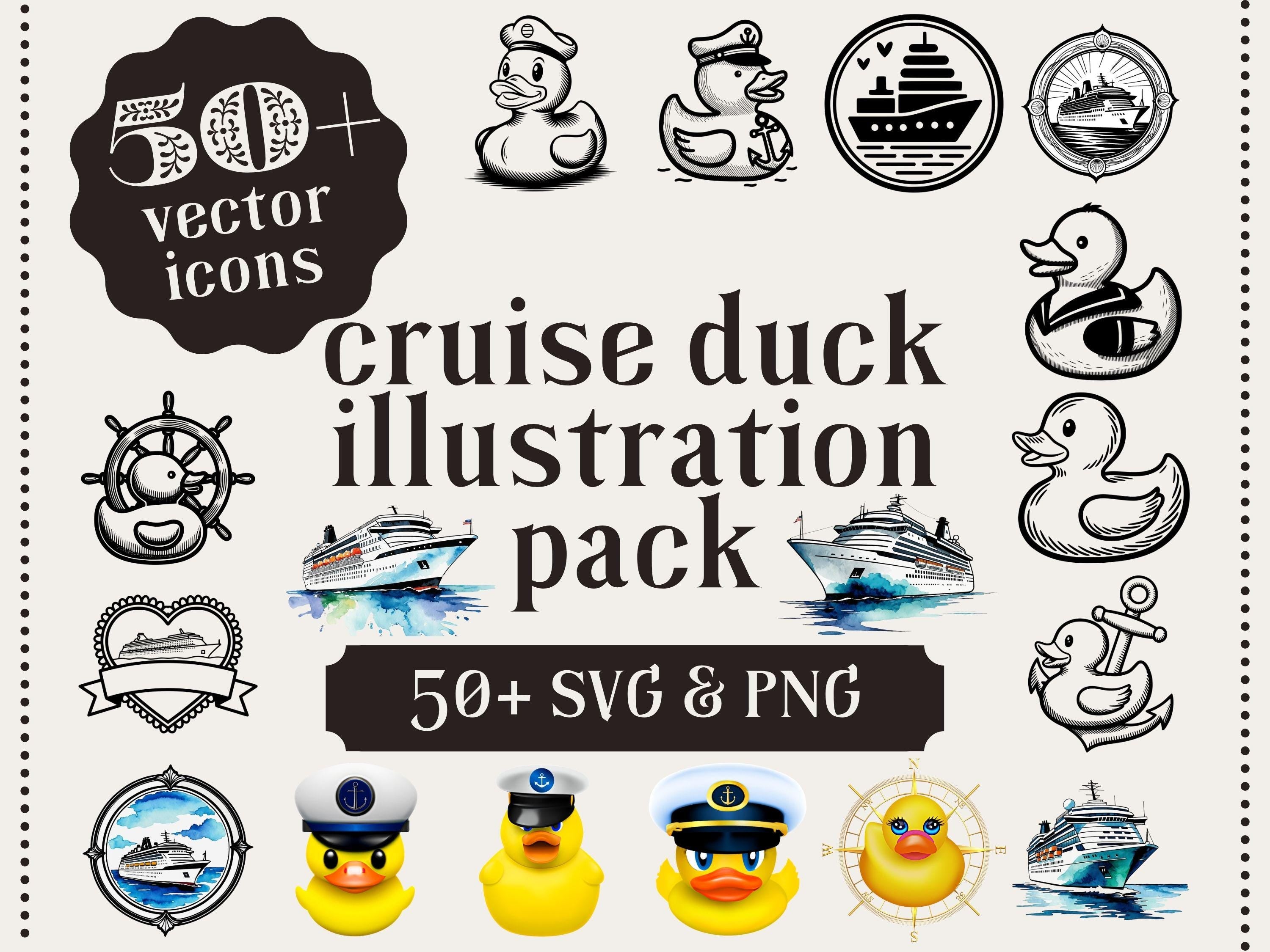 Cruise Duck Clipart: 50+ PNG & SVG Illustrations (Digital Download)