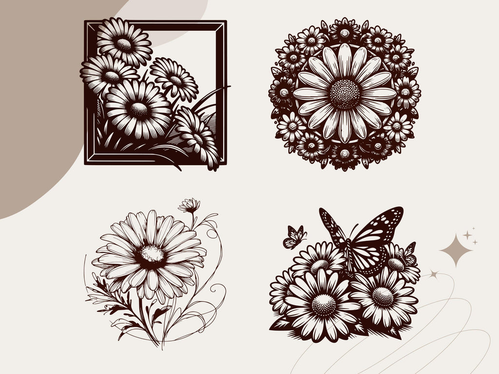 Daisy Clipart: 50+ Floral SVG & PNG Illustrations (Digital Download)