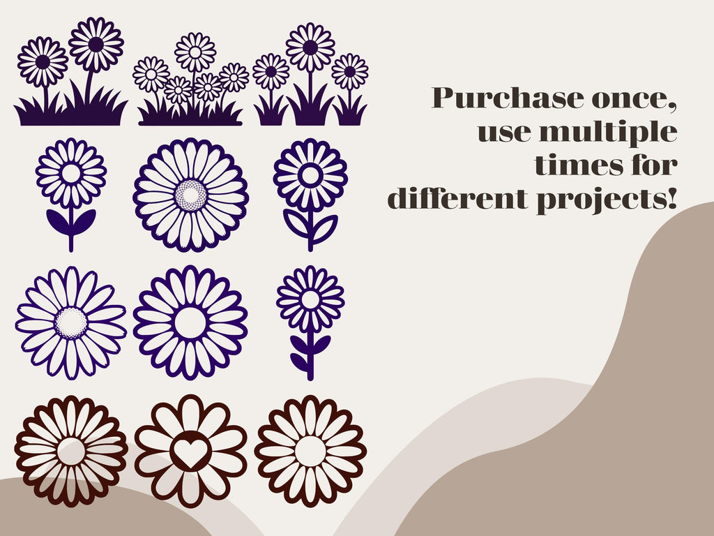 Daisy Clipart: 50+ Floral SVG & PNG Illustrations (Digital Download)