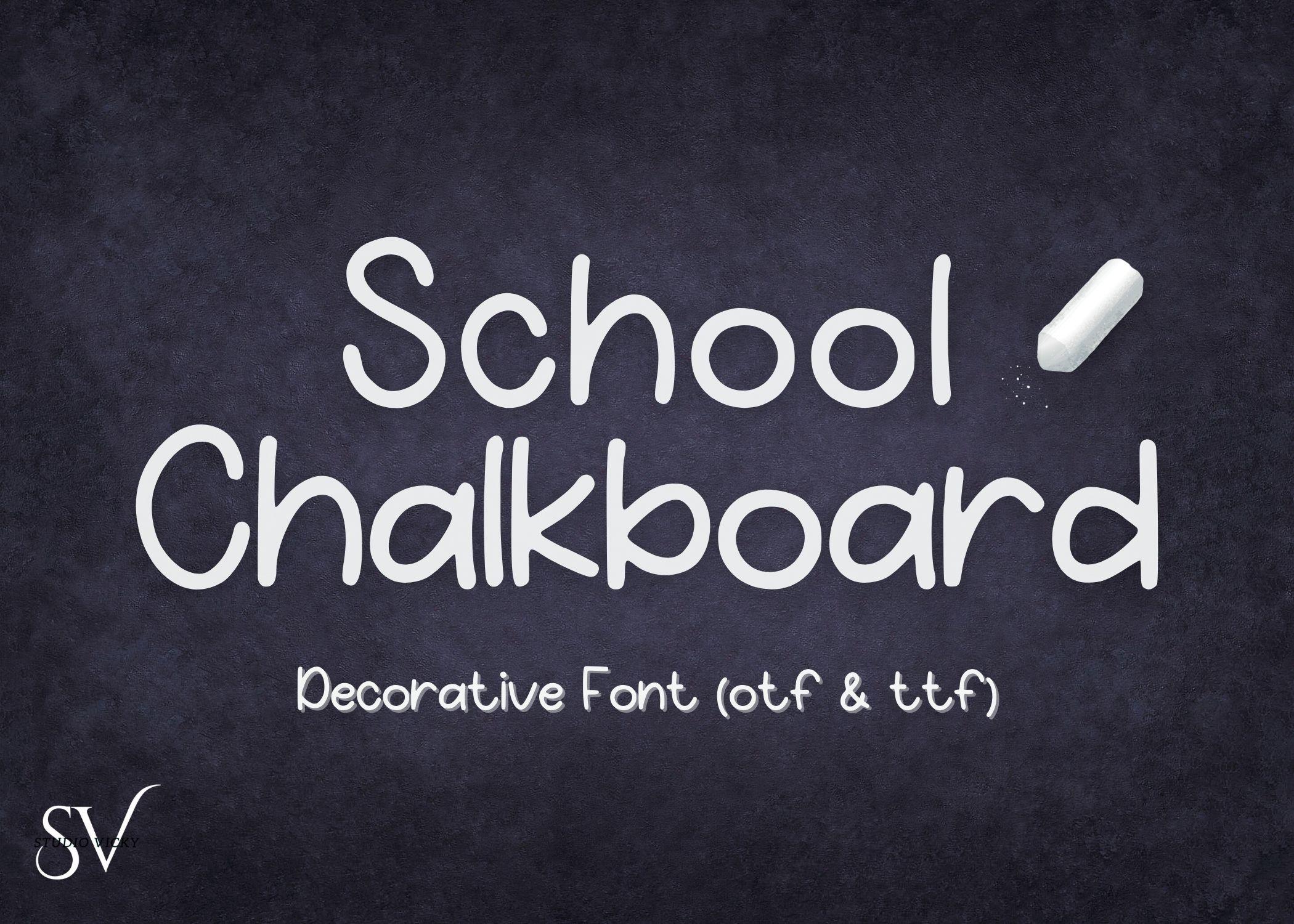 School Chalkboard Font, Decorative Bubble Style (OTF & TTF)