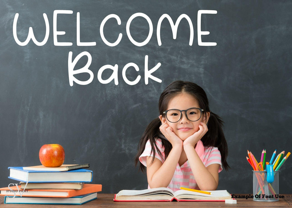 School Chalkboard Font, Decorative Bubble Style (OTF & TTF)