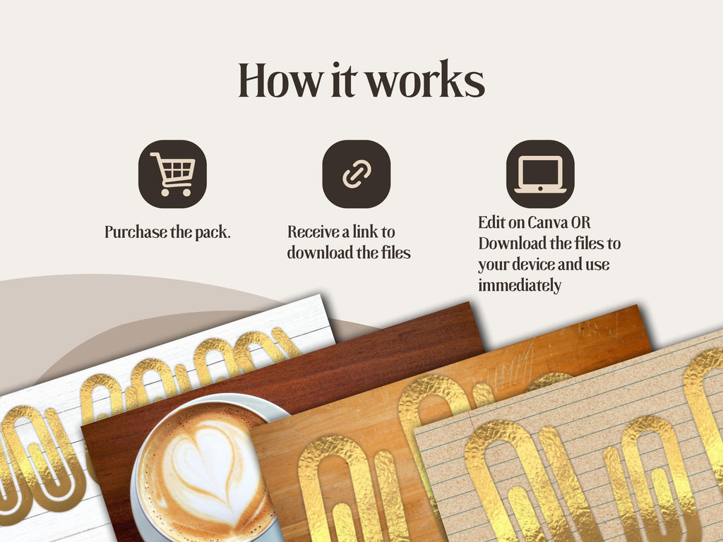 Jumbo Gold Paper Clip Template: Canva Editable Bookmark SVG (Digital Download)