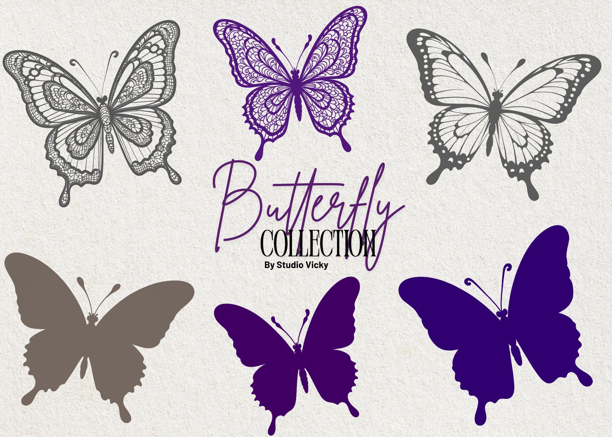 Butterfly Silhouette Clipart: SVG, PNG, JPG Files