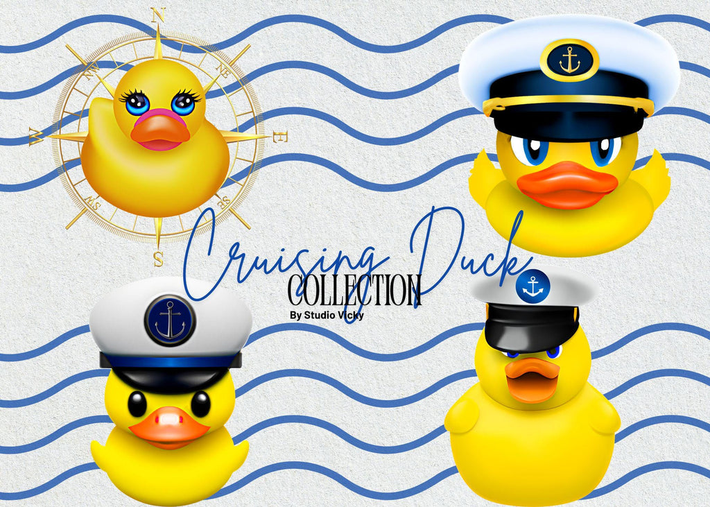 Cruise Duck Clipart (png, svg, jpg, pdf Bundle)