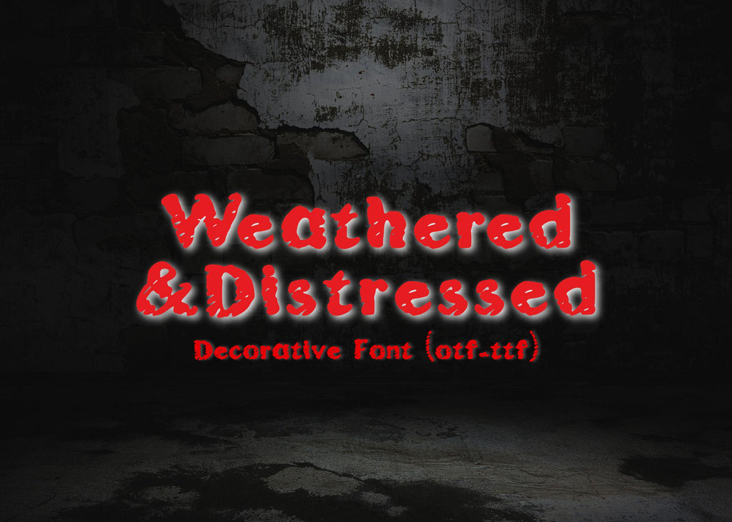 Weathered Distressed Font: Textured Decorative Font (OTF & TTF)