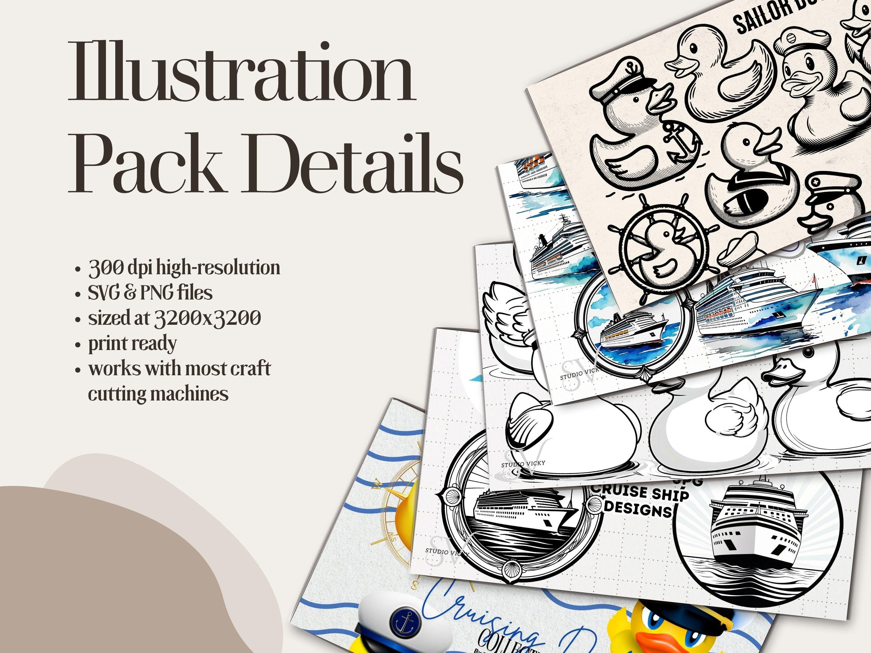 Cruise Duck Clipart: 50+ PNG & SVG Illustrations (Digital Download)