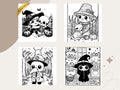 Spooky Cuties Coloring Book: Cozy Halloween Characters (PDF Download)
